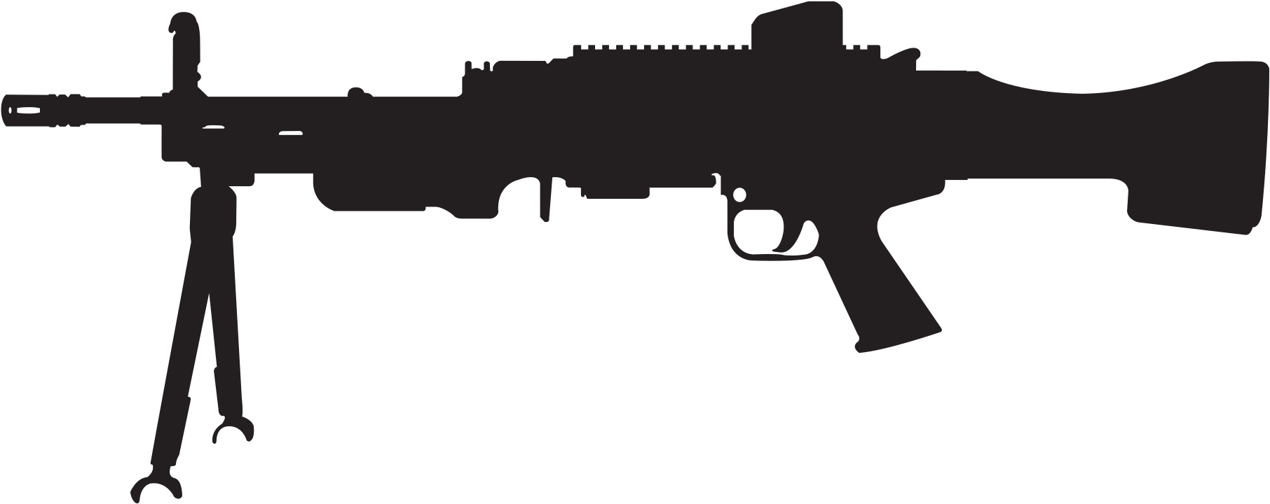 Open - Heckler & Koch Mg4 (2000x857), Png Download