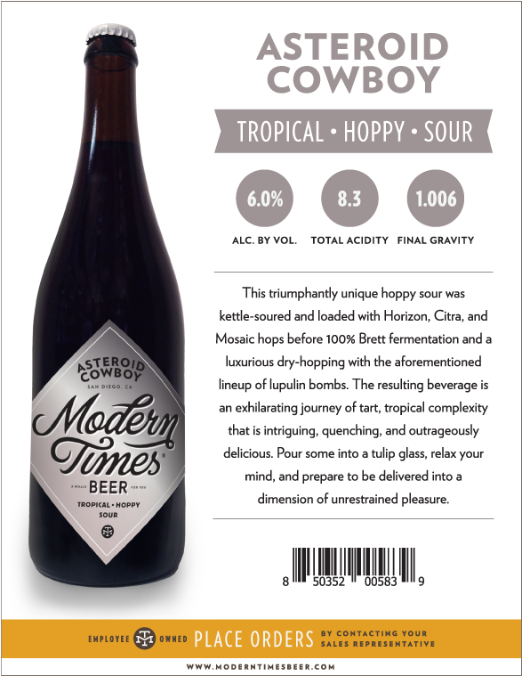 Asteroidcowboy-sellsheet - Modern Times Phalanx Ipa - 22 Fl Oz Bottle (612x792), Png Download