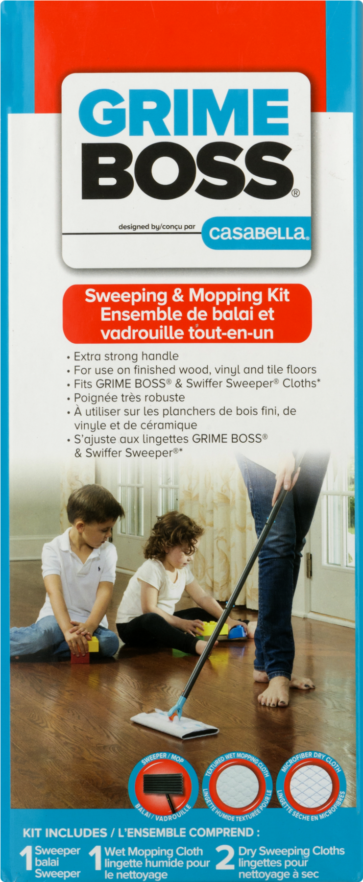 Grime Boss Sweeper Or Mop Kit, 1.1 Pound (1800x1800), Png Download