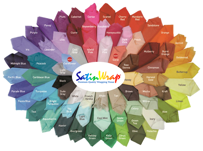 Satin Wrap - Color Options - Satin Wrap Tissue Paper Colors (691x514), Png Download