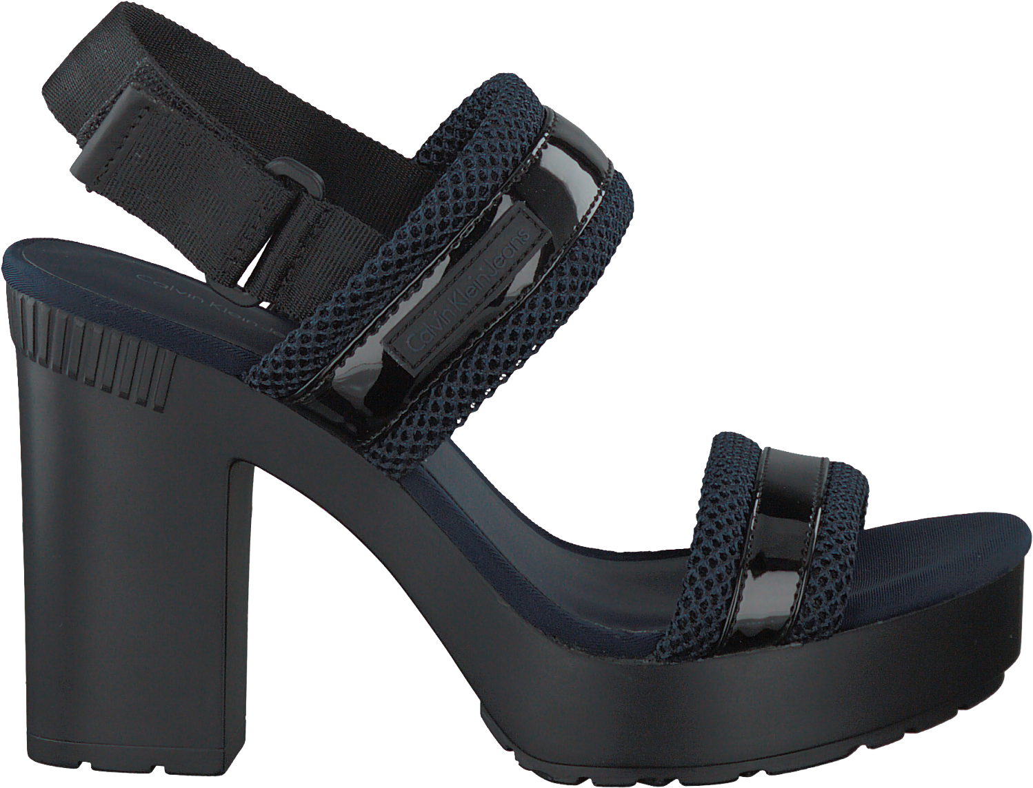 Next - Schwarze Calvin Klein Sandaletten Lalita Patent/mesh (1500x1160), Png Download