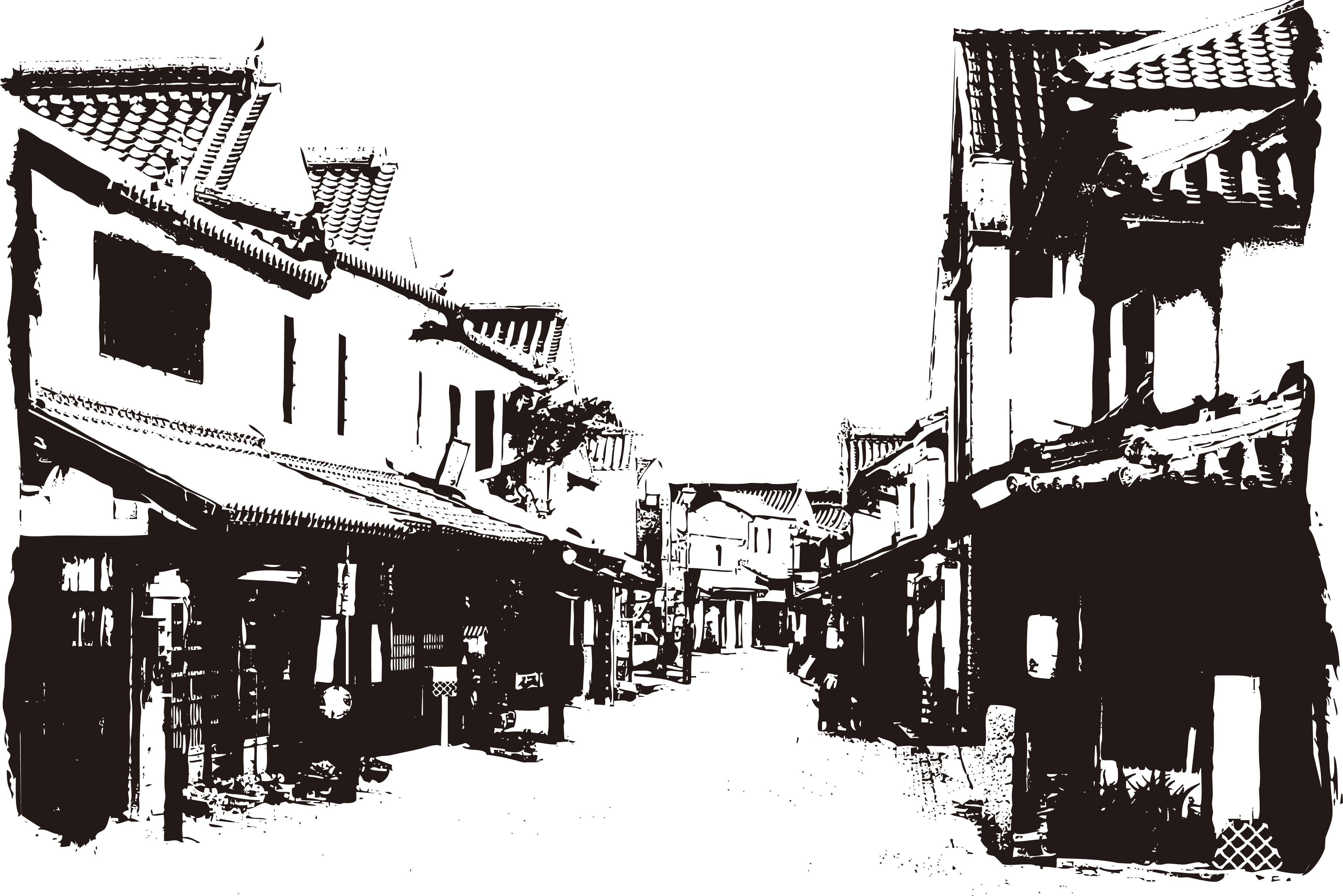 Drawing Japan Poster - Japanese Street Png (3950x2636), Png Download