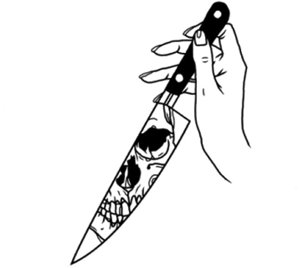 Knife Skullknife Skull Knife Tumblr Freetoedit - Tattoo Png (1024x1024), Png Download