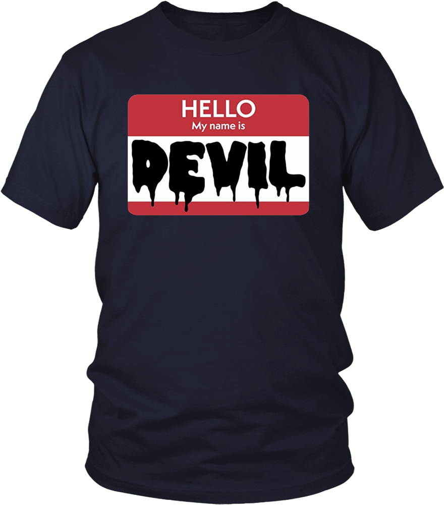 Hello My Name Is Devil" Funny Name Tag Halloween T-shirt - Music For The Masses T Shirt (1000x1000), Png Download