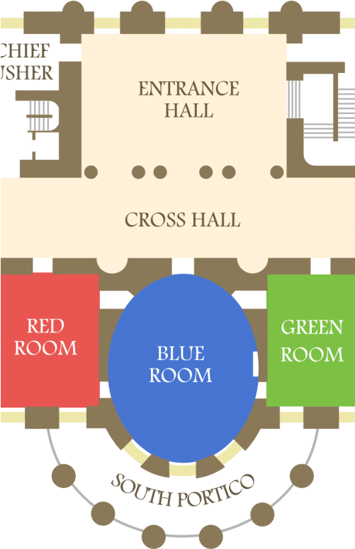 Dateiwhite House State Floorsvg Wikipedia - White House Floor Plan (500x800), Png Download