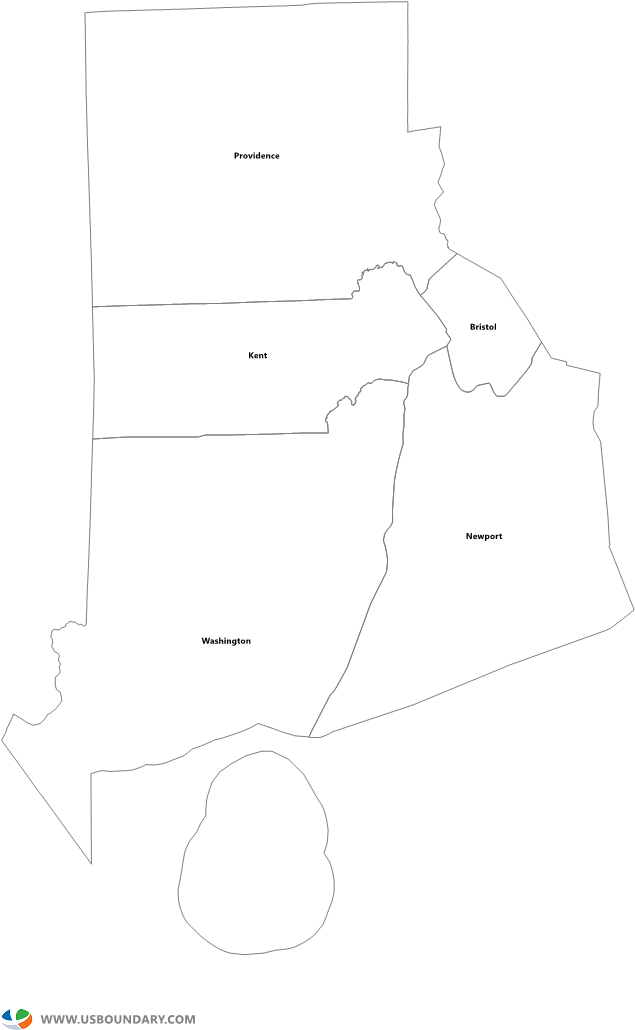 Rhode Island Counties Outline Map - Sketch (1584x1123), Png Download