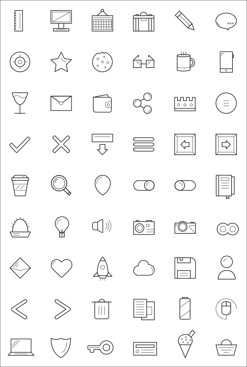 54 Hand Crafted Icons By Equals Creative - Ficha Al El Il Ol Ul (800x1189), Png Download