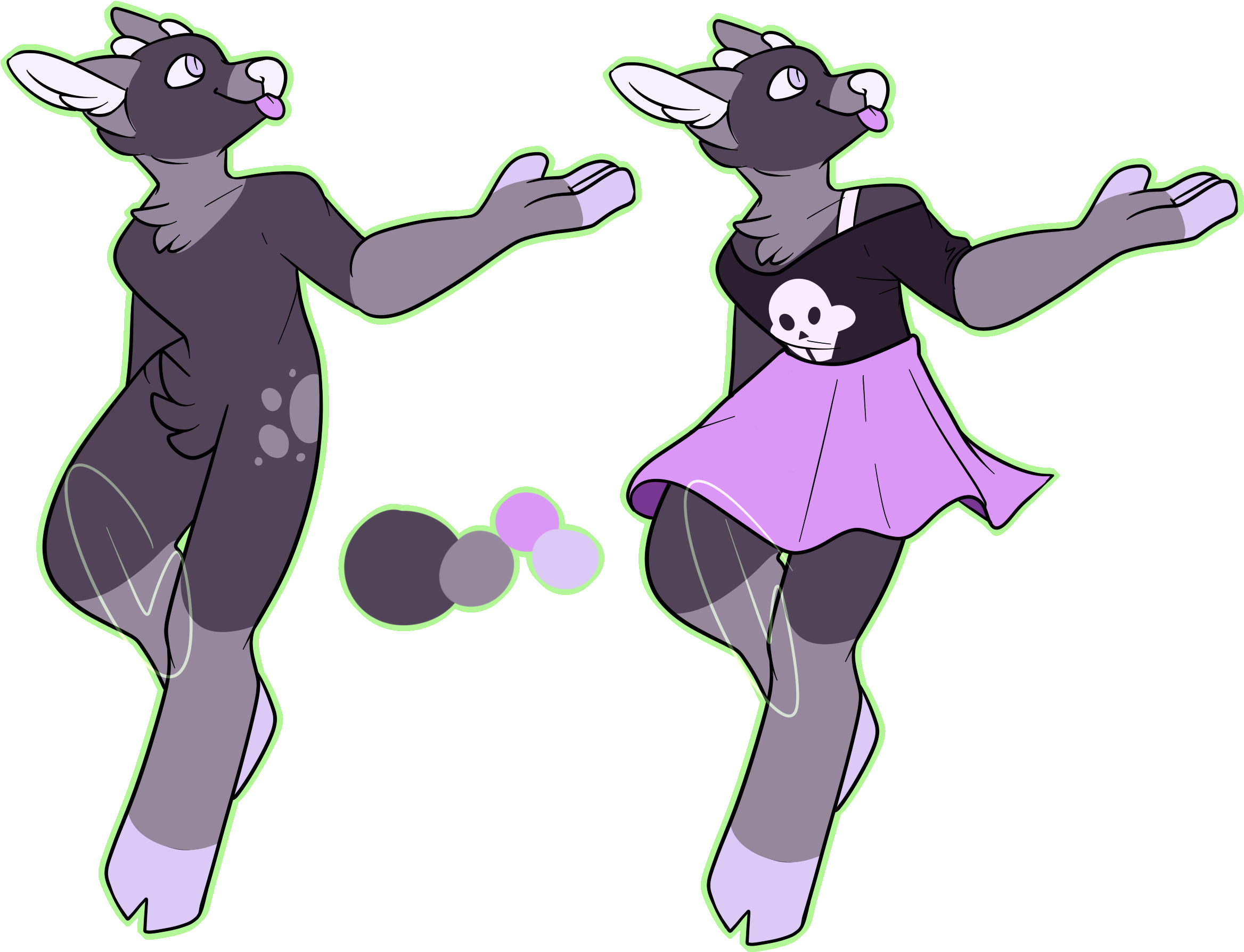 Pastel Goth Deer - Cartoon (2469x1961), Png Download