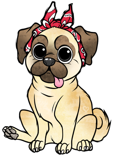 Thug Pug On Drugs By Danikahh On Deviantart - Pug (360x500), Png Download