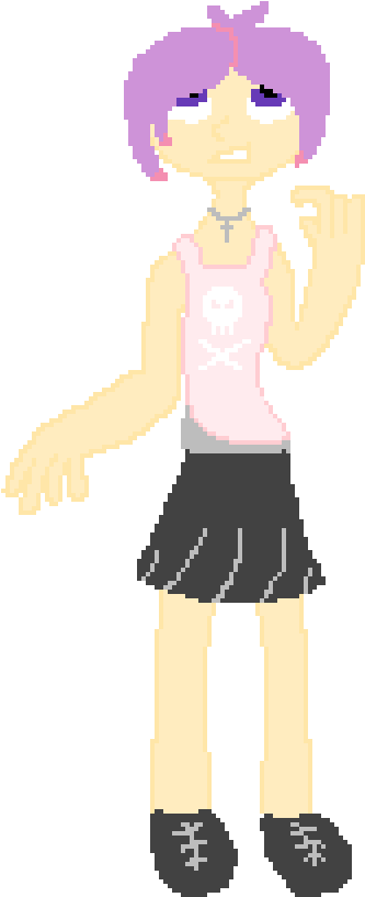 Pastel Goth Girl - Cartoon (1000x1000), Png Download