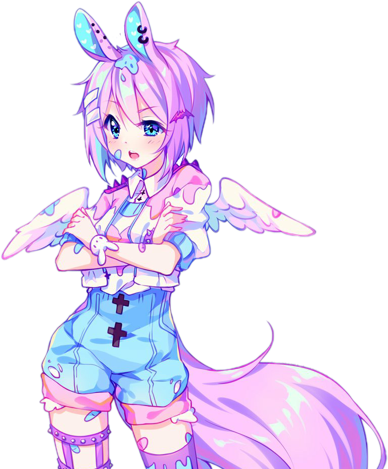 Pastel Pastelgore Pastelgoth Kawaii Tumblr Anime Animeg - Hyanna Natsu Riko (805x946), Png Download