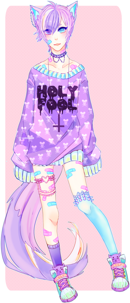 147 Images About Pastel, Pink, Goth, Cute, Kowaii, - Illustration (580x1280), Png Download