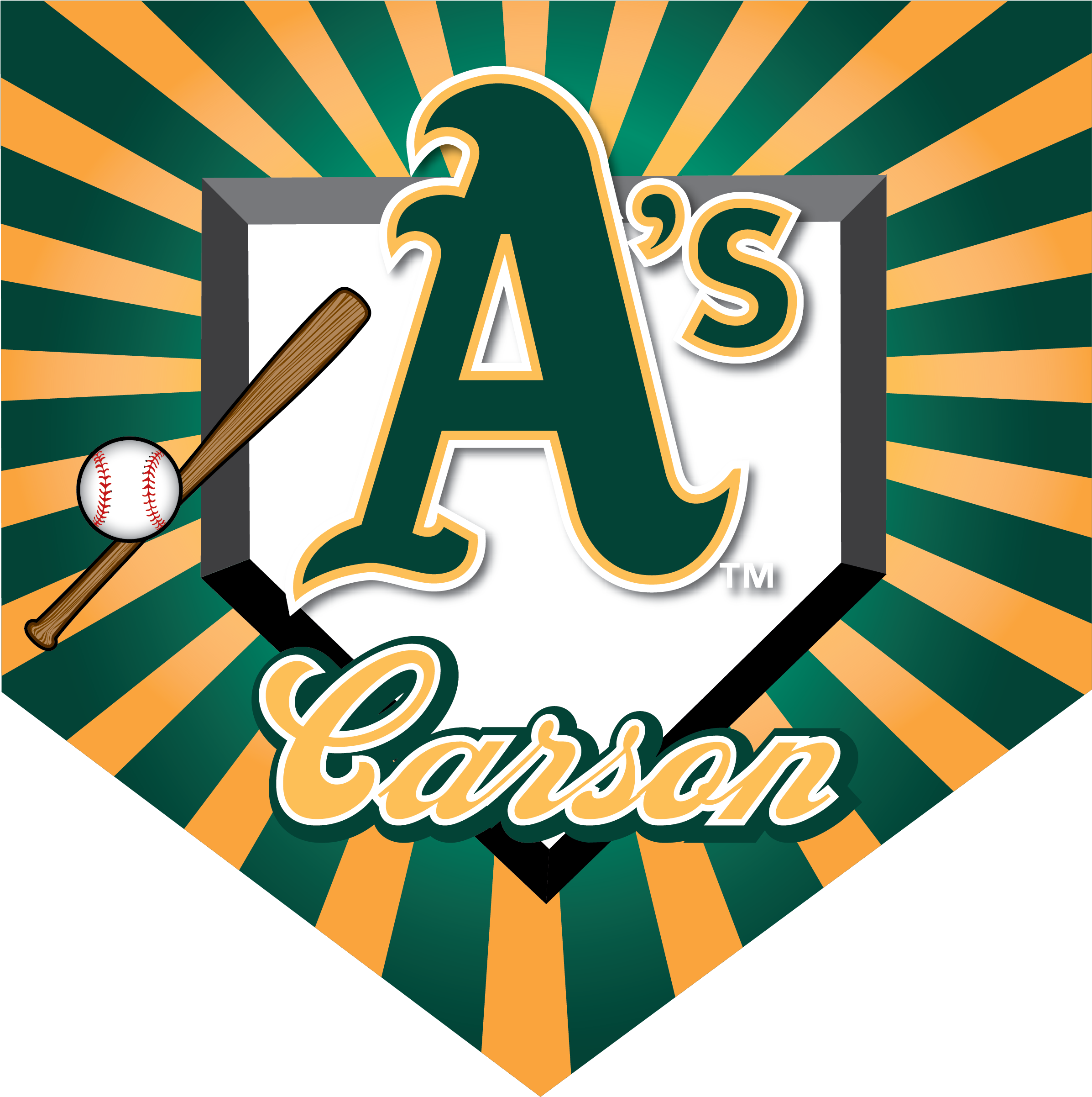 A's Home Plate Individual Team Pennant - Emblem (2550x2550), Png Download