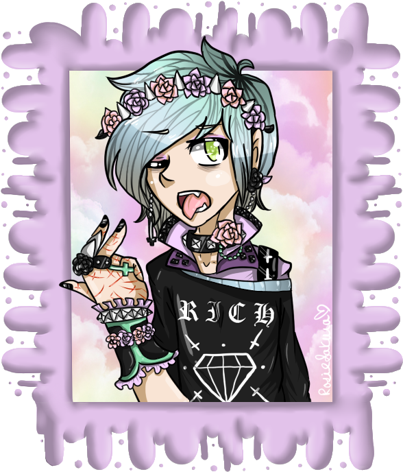 Gothic Manga - Pma - Pastel Goth Anime Boy (600x700), Png Download
