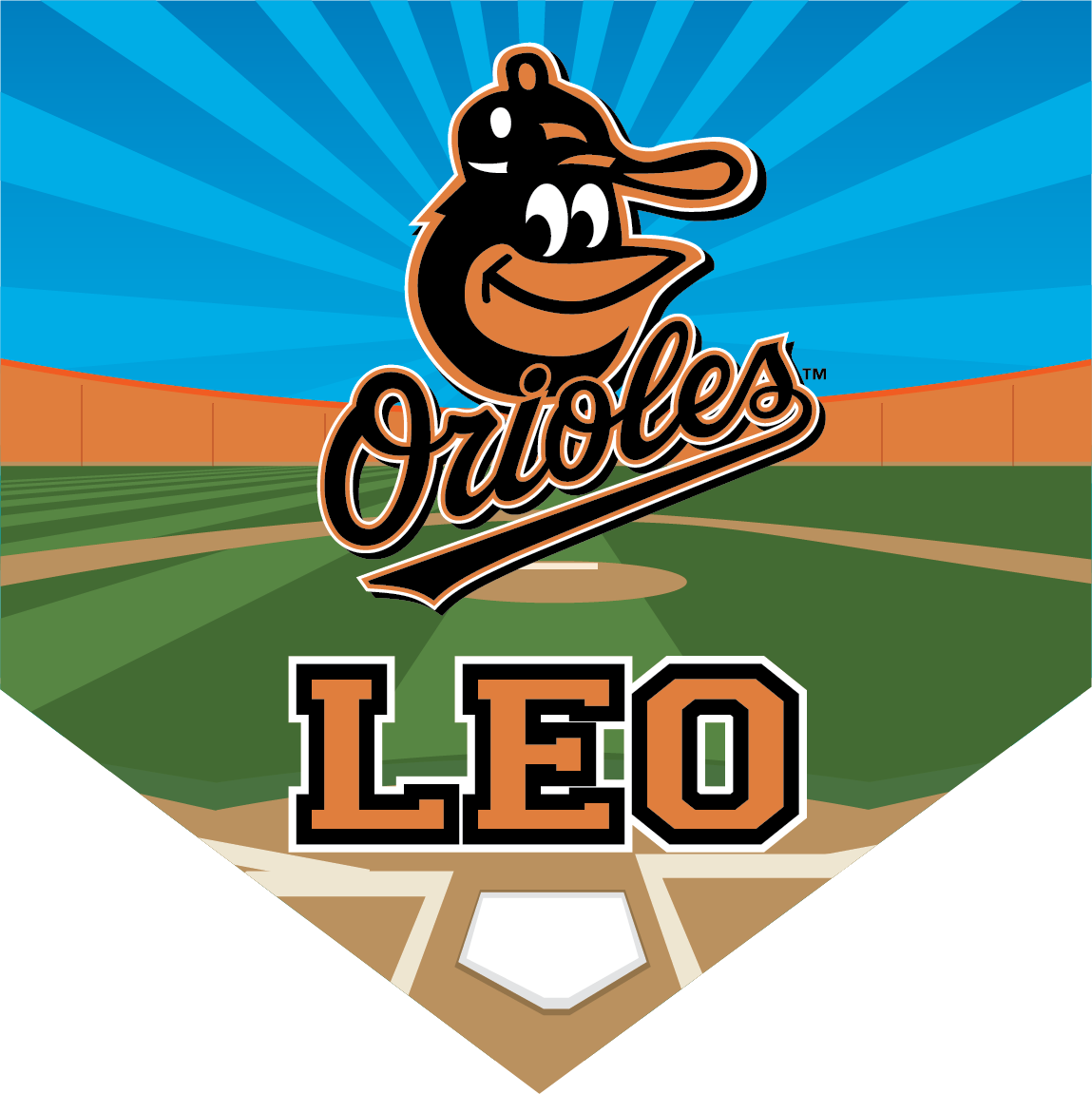 Orioles Custom Home Plate Banner - Baltimore Orioles (1149x1151), Png Download