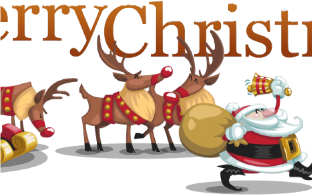 Merry Christmas Banner Clipart - Memory Box Grand Merry Christmas Die (640x480), Png Download