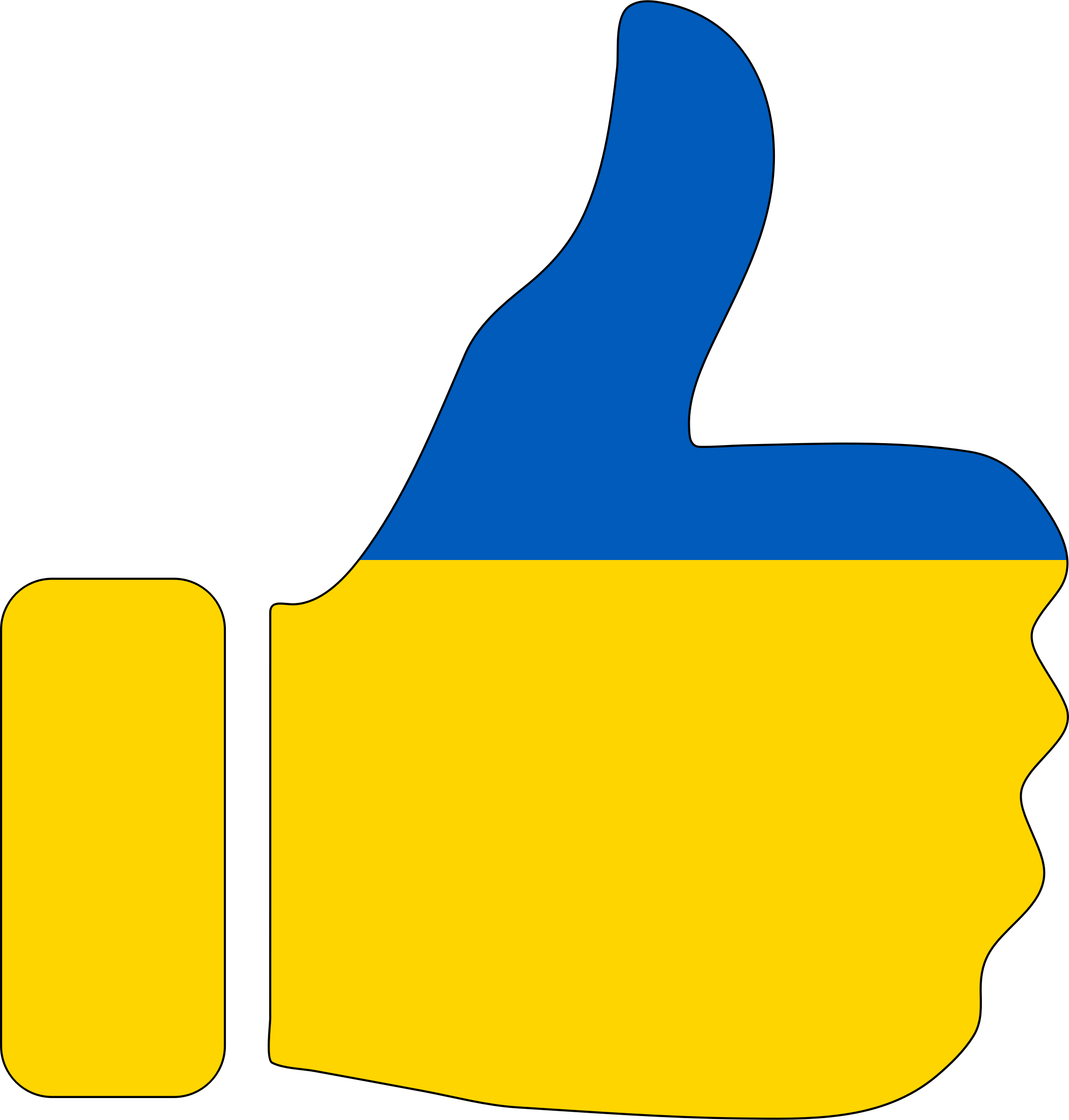 This Free Icons Png Design Of Thumbs Up Ukraine With (2196x2300), Png Download