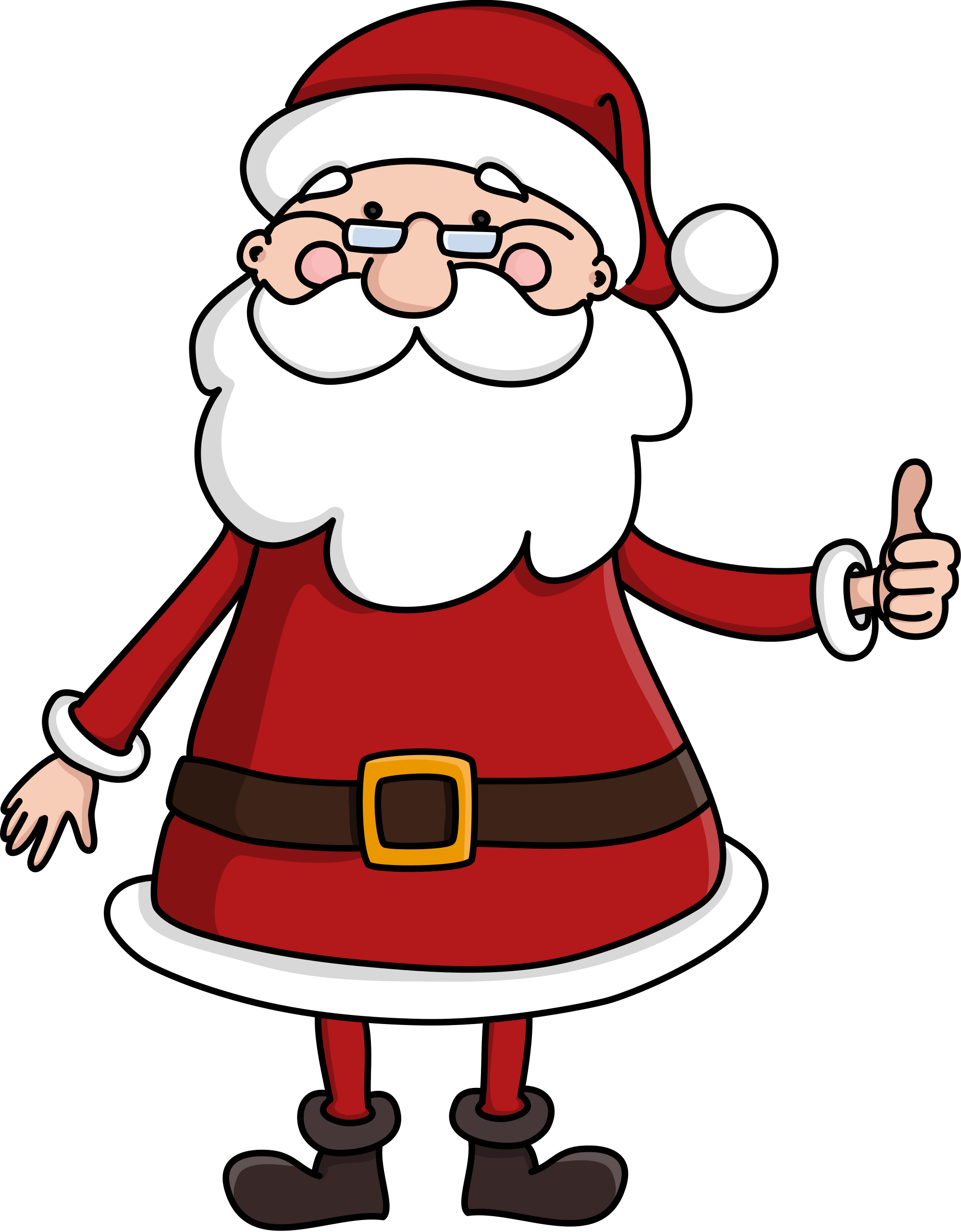 Santa Transparent Thumbs Up - Thumbs Up Santa Clipart (2000x2565), Png Download