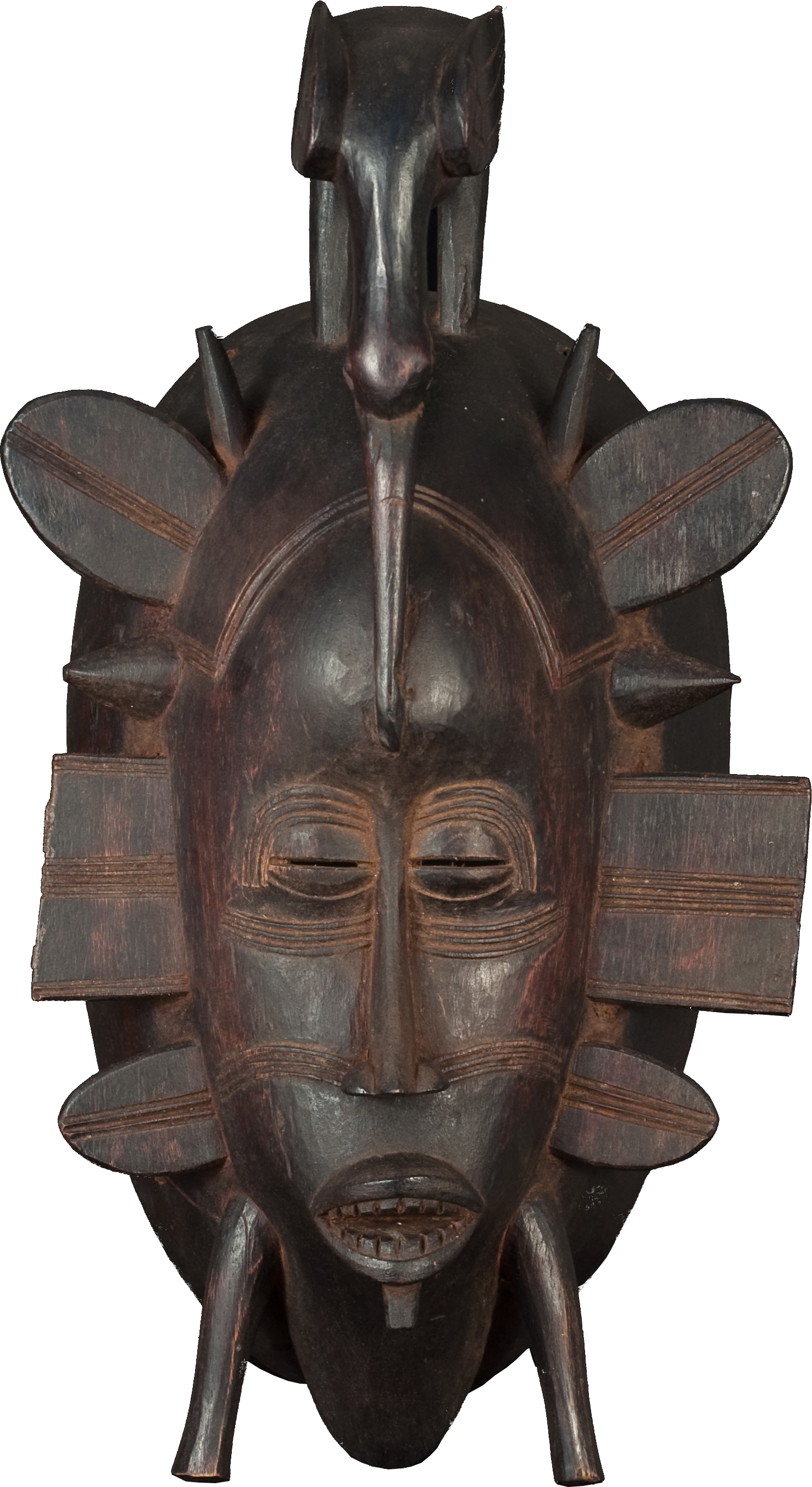 Wadsworth Jarrell - African Masks Transparent Background (640x1171), Png Download