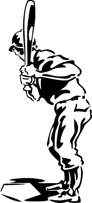Vector Illustration Of American Pastime Sport Of Baseball - Baseball (317x700), Png Download