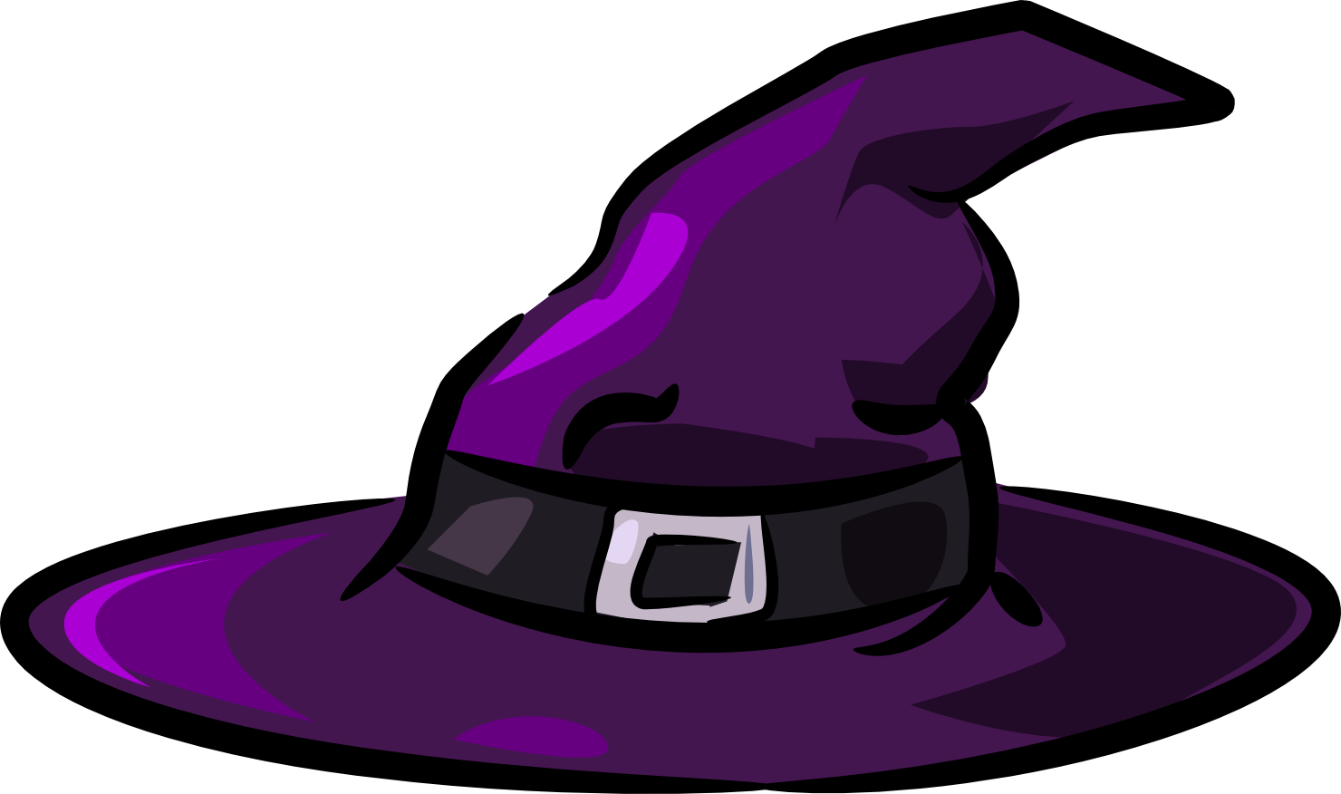 Halloween Witch Hat Clipart - Cartoon Witch Hat (1480x876), Png Download