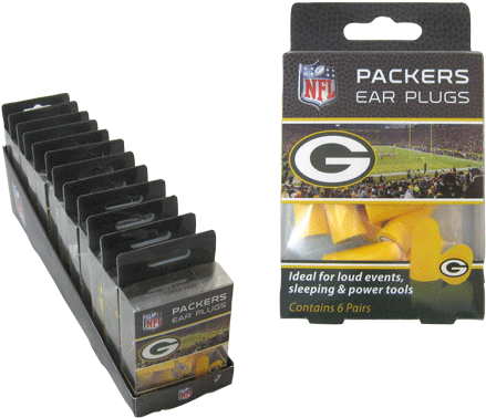 Green Bay Packers Air Travel - Packers Earplugs 6 Pair 3 Pack (500x436), Png Download