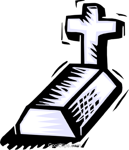 Cemetery Plot Royalty Free Vector Clip Art Illustration - Easy To Draw Tomb (412x480), Png Download
