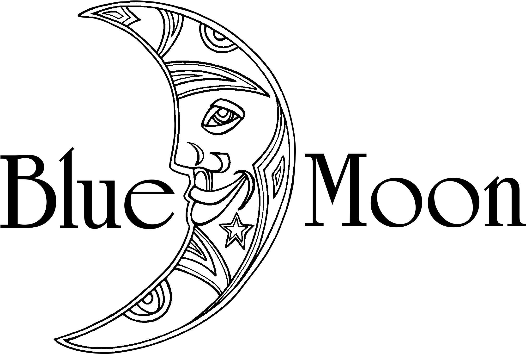 Blue Moon 01 Logo Black And White - Moon Logo (2400x2400), Png Download