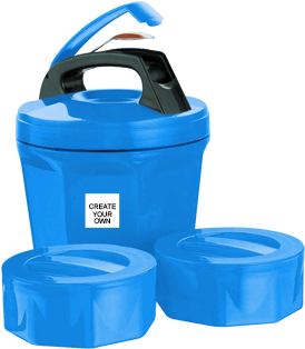 Create Your Own Octomeal Lunch Box H85 Blue - House Of Gift Red Lunch Box 2 Plastic Containers With (284x426), Png Download