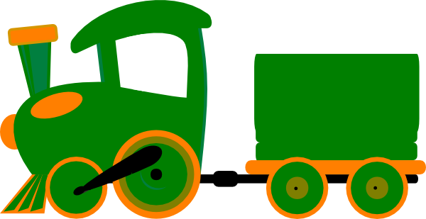 Toot Toot Train And Carriage Clip Art - Green Train Clipart (600x309), Png Download