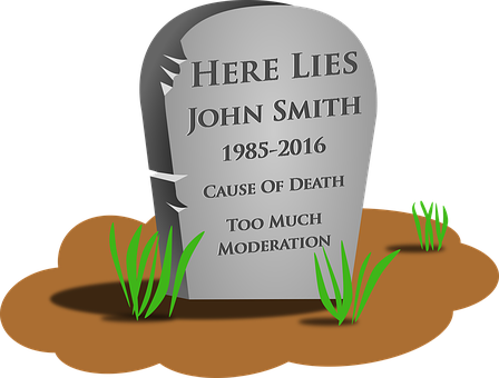 Dead Death Died Funny Grave Graveside Head - Gravestone Clipart (448x340), Png Download