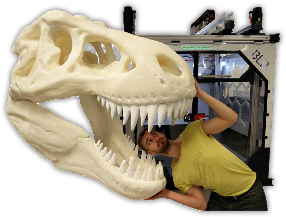 Tyrannosaurus Rex - Massive 3d Printer Object (995x740), Png Download