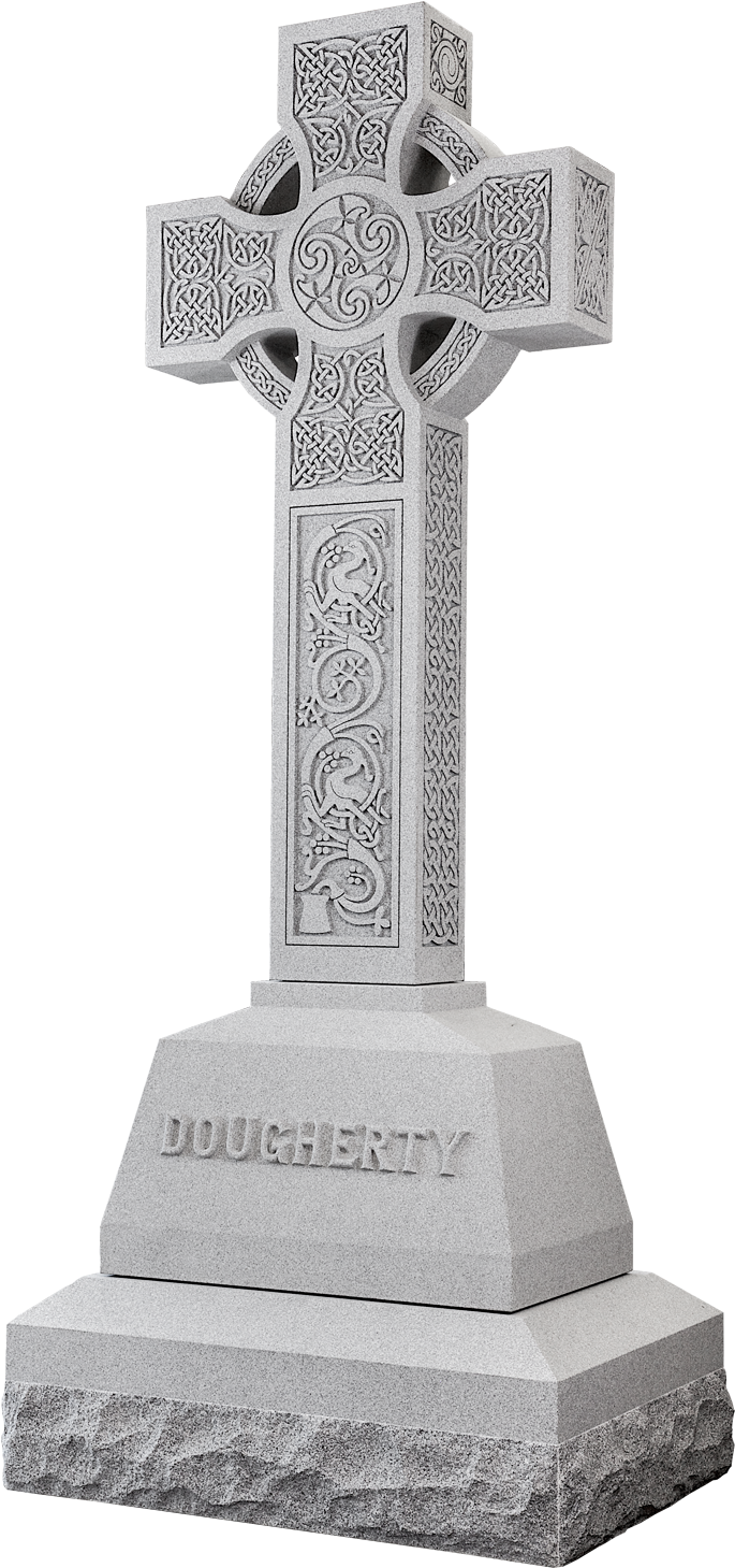 Celtic Cross Memorials For Cemeteries Eternal Reflections - Headstone Png (300x615), Png Download