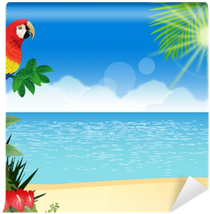 Macaw With Tropical Beach Background Wall Mural • Pixers® - Macaw (400x400), Png Download