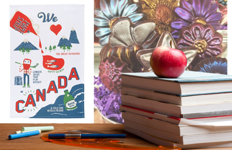Apple For Teacher - Now Designs Dishtowel O Canada (479x309), Png Download