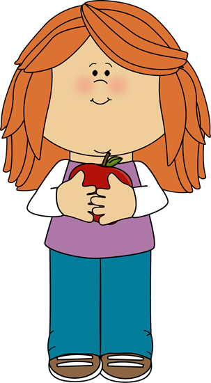 Girl Holding Apple Clipart - Sitting Criss Cross Clipart (303x550), Png Download