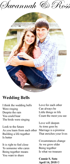 Read The Poem, 'wedding Bells" Or Click To Listen - Romantic Nights (298x674), Png Download