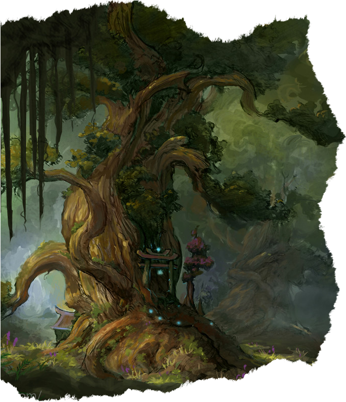 Once Per Day You May Command The Grove To Fruit, Causing - World Of Warcraft Environment Concept Art (694x801), Png Download