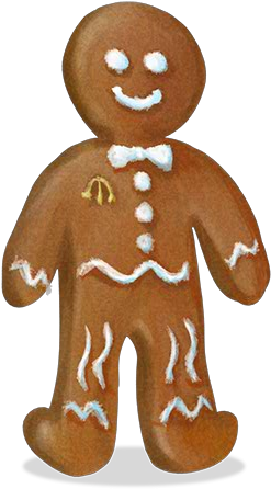 Gingerbread Man - Gingerbread Man Png (389x500), Png Download