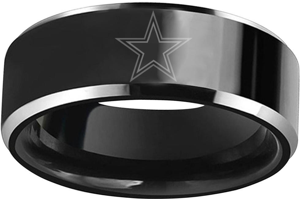 Dallas Cowboys Star Black Tungsten Wedding Band - Minnesota Vikings Wedding Band (1024x761), Png Download