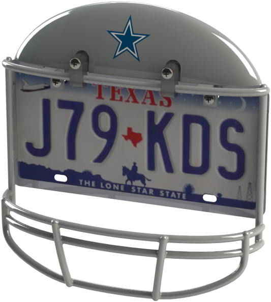 Dallas Cowboys Helmet Frame - Texas License Plate (572x631), Png Download