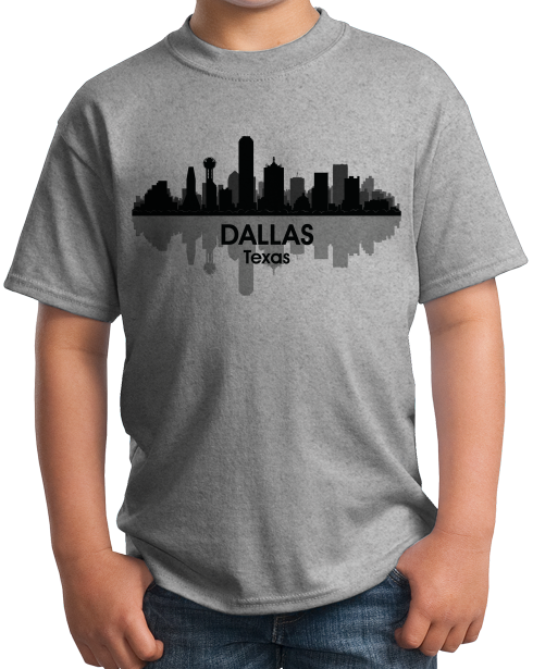 Youth Grey Dallas City Skyline - Dallas Stainless Steel Travel Mug (490x615), Png Download