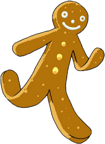 Ginger Clipart Brown Man - Gingerbread Man Running Clipart (466x580), Png Download