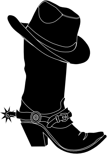 Pumpkin Clipart Cowboy - Cowgirl Boot And Hat Clipart (414x593), Png Download