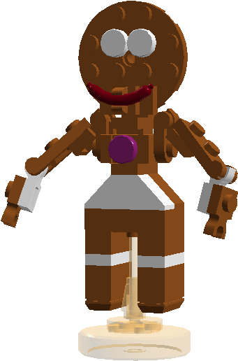 Enlargened Gingerbread Man - Cartoon (367x534), Png Download