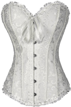 Bridal Corset - Espartilho Branco E Vermelho (400x400), Png Download