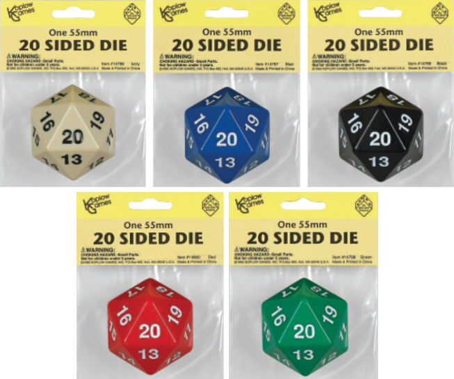 Koplow D20 55mm Spin Down Dice Set Of - Dice (653x545), Png Download