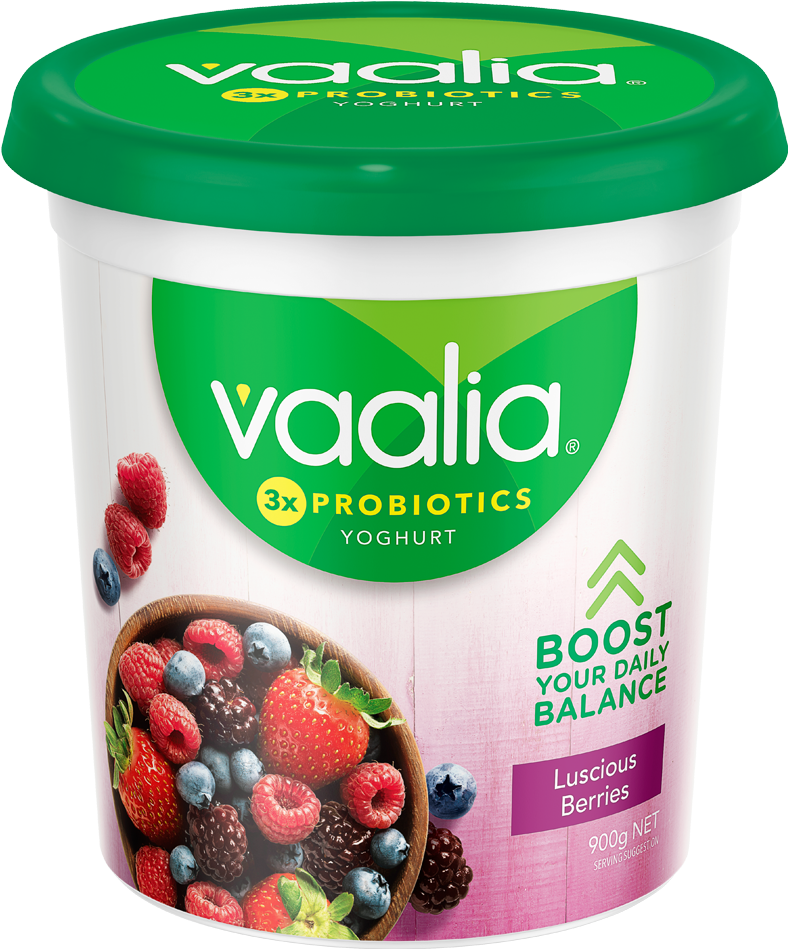 Vaalia Low Fat Luscious Berries 900g - Vaalia Low Fat Lemon Creme Yoghurt 4x150g (1510x1117), Png Download