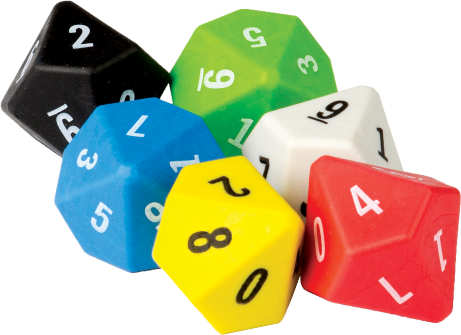 10 Sided Dice 6-pack Alternate Image A - 9 Sided Dice Png (900x900), Png Download