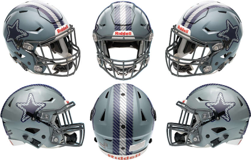 5961b8c25c8c3 Cowboysstar6viewtemplate - Dallas Cowboys Speedflex Helmet (858x555), Png Download